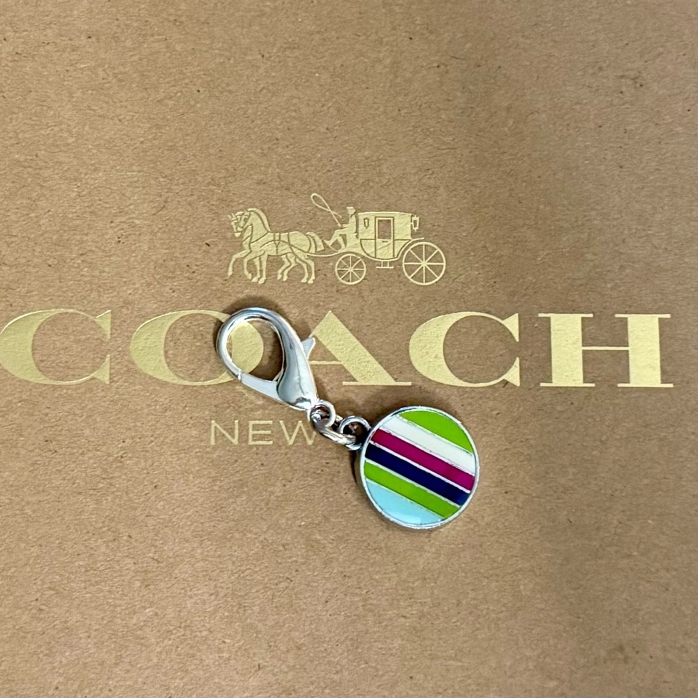 Coach Striped multicolored resin heritage bag charm - Picture 2 of 4